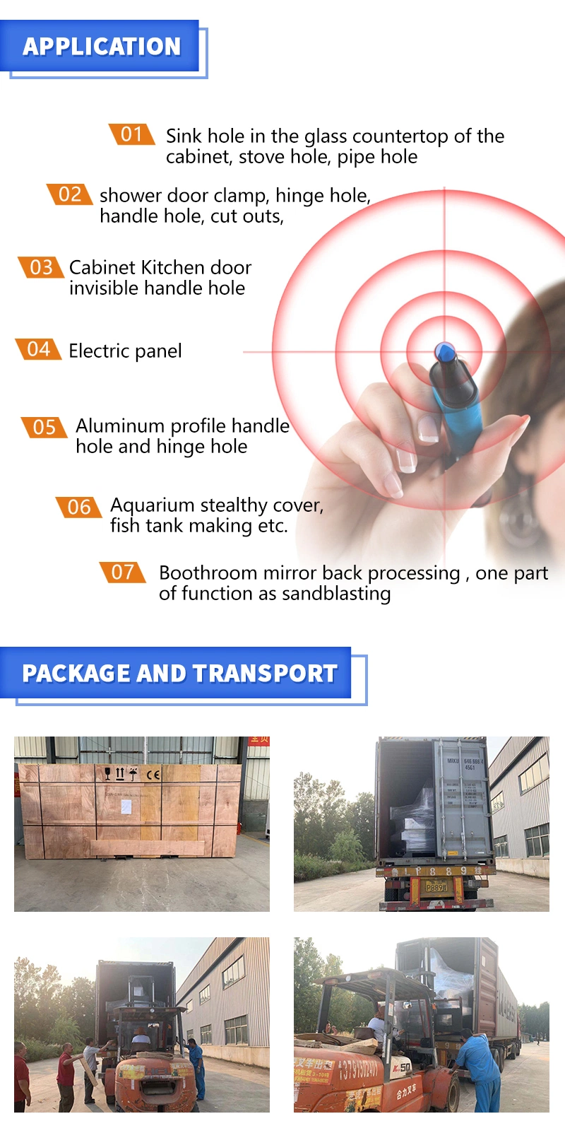 Custom Made Automatic Vertical High Speed Zxx-C1812 CNC Glass Hole Drilling & Milling Working Processing Center