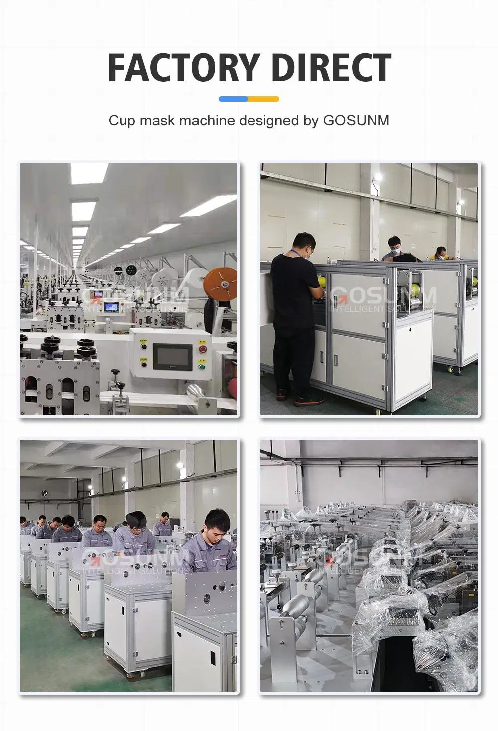 Gosunm FFP2 FFP3 KN95 Cup Shape Face Mask Machine Disposable Medical Surgical N95 Cup Mask Making Machine