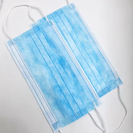 Maschera facciale monouso di colore blu a 3 strati Non